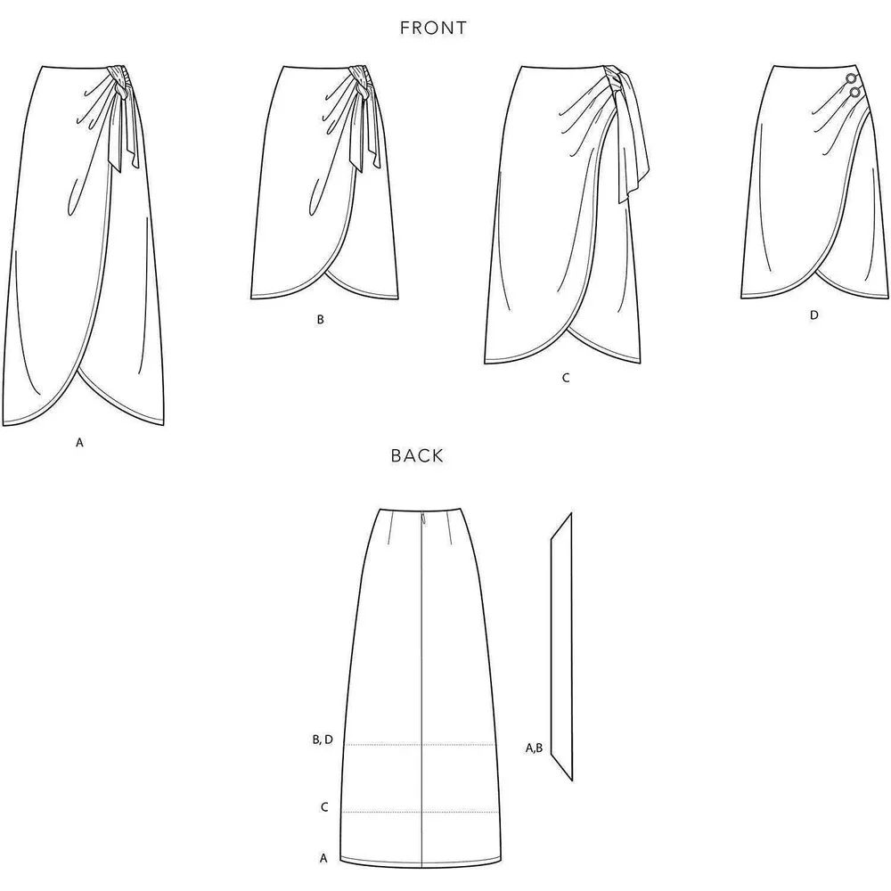 Simplicity Sewing Pattern 10430 90480‎ Misses Sarong Skirt Size 14-22